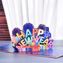 Load image into Gallery viewer, Happy New Year Cards, 3D Pop Up New Year Card, New Year Holiday Greeting Cards, Christmas Cards