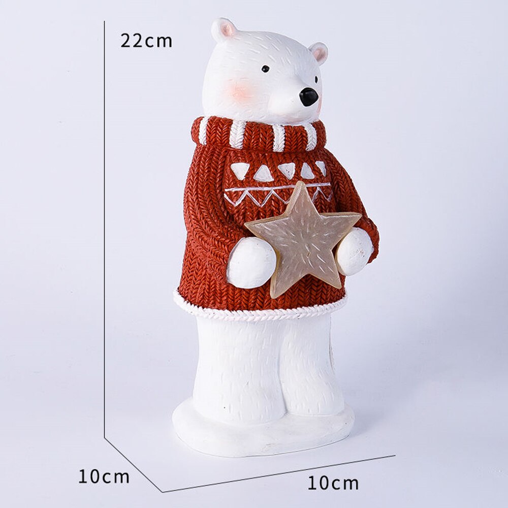 Christmas Tree Toy Decoration Resin Santa Claus Snowman Deer Elk Bear Owl Animal Ornament Happy New Year Party Gift Home Decor