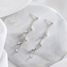Load image into Gallery viewer, Hot New Silver Needle Willow Leaf Earrings Female Fashion Jewelry   Temperament Simple Long Tassel Earrings For Women Gift
