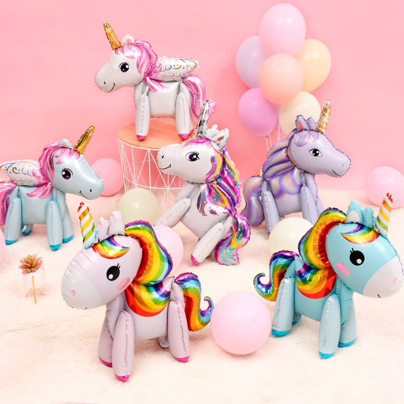 Baby Shower 3D Giant Unicorn Balloon Inflatable Rainbow Horse Balloons Kid Toy Unicorn Birthday Party Decoration Ballon Supplies