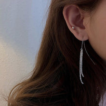 Load image into Gallery viewer, 925 Sterling Silver Gypsophila Sparkling Drop Earrings Temperament Women Ear Line Long Earrings Fashion Jewelry For Wedding Gift