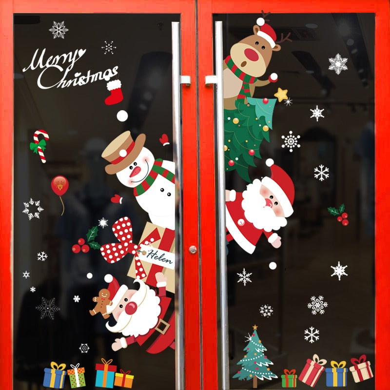 DIY Merry Christmas Wall Stickers Window Glass Stickers Christmas Decorations For Home Christmas Ornaments Xmas New Year 2021
