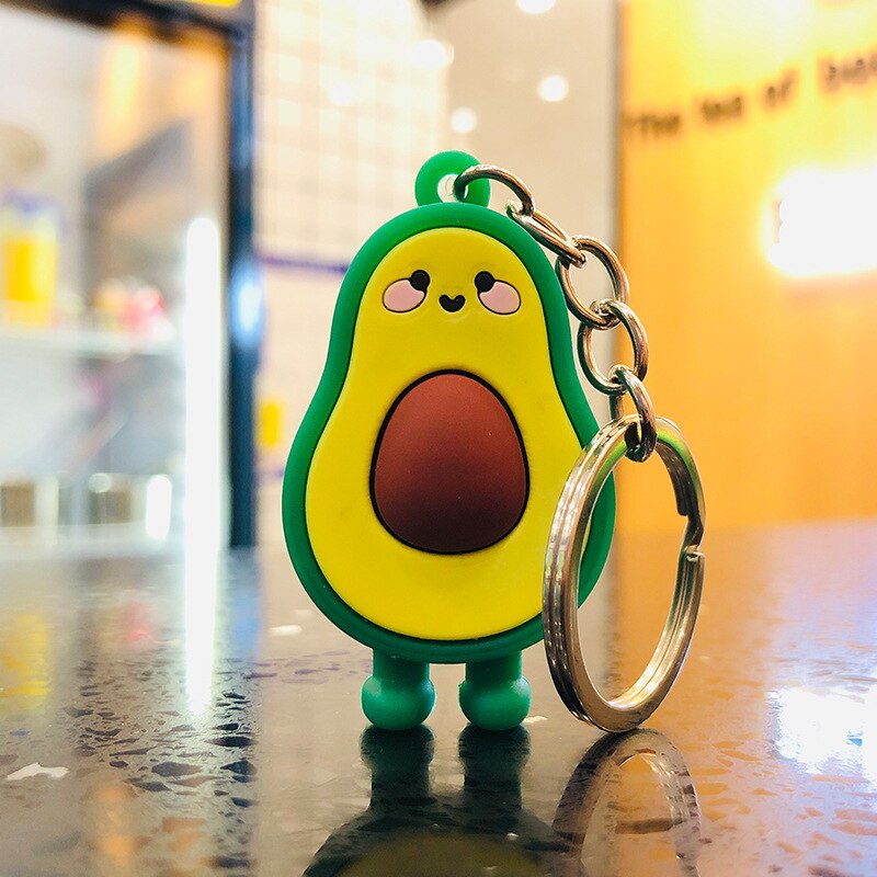 New Fashion Avocado Keychain Doll Key Ring Gift For Women Girls Bag Pendant Figure Charms Key Chains Jewelry Porte Clef