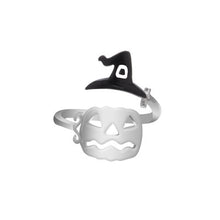 Load image into Gallery viewer, Skhek Punk Rings For Women Men Couple Halloween Knuckles Decorate Rings Metal Silver Plated Skull Open Adjustable 2022 Trend Jewelry