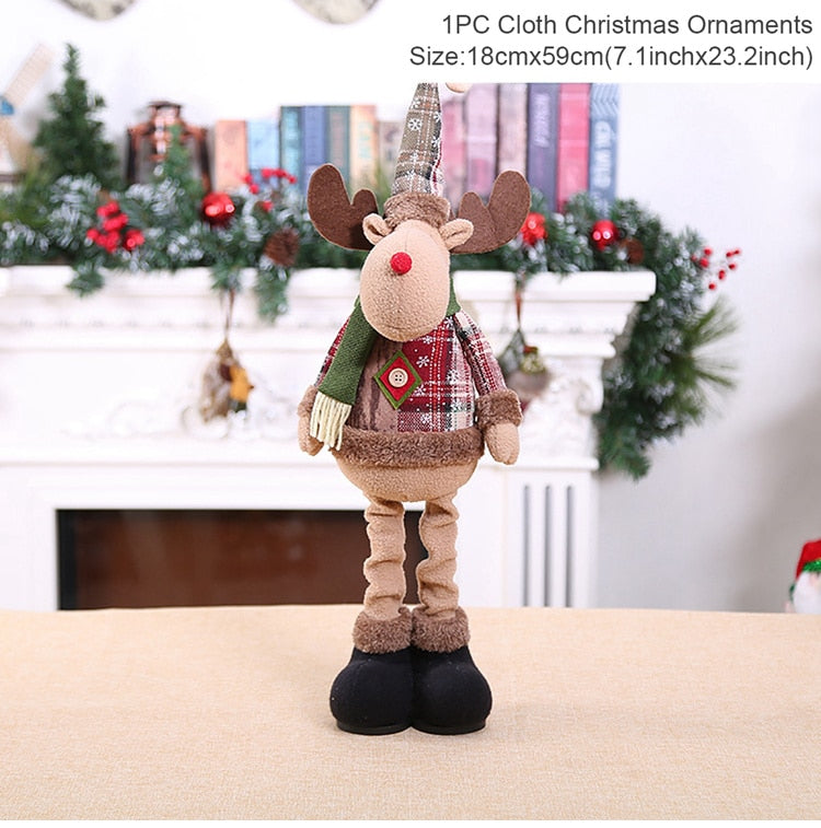 Santa Claus Christmas Ornaments Tree Decor Elk Snowman Plush Christmas Doll Decorations For Home 2021 Navidad Pendant Gift Kids