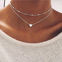 Load image into Gallery viewer, 17KM Fashion Wedding Heart Pendant Necklace For Women Multilayered Gold Crystal Heart Necklaces Valentine&#39;s Day Gifts Jewelry