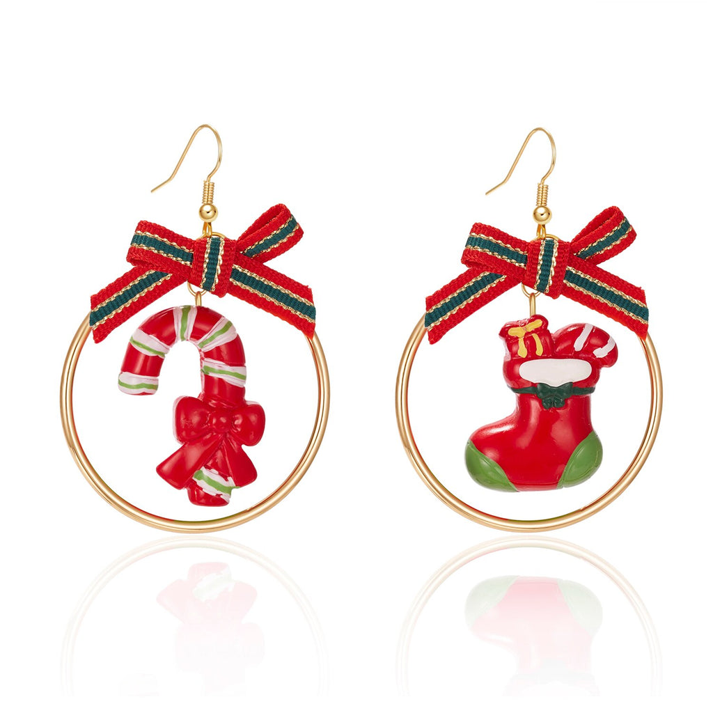 Christmas Gift 2021 New Trend Christmas Drop Earrings For Women Geometric Round Cute Snowman Penguin Little Bear Hook Earrings Jewelry Gifts