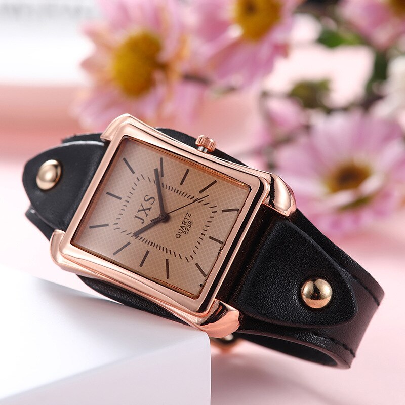 Christmas Gift Brand square watch Women Bracelet Watches Contracted Leather Crystal WristWatches Women Dress Ladies Quartz Clock Dropshiping