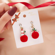 Load image into Gallery viewer, Christmas Gift Christmas Drop Earrings For Women Rhinestone Santa Claus Snowman Crutch Dangle Earrings Girls Festival New Year Jewelry Gifts