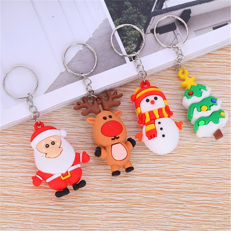 Christmas Gift Christmas Gift Soft Santa Claus/Elk/Snowman/Christmas Tree Keychain Pendant Christmas Decoration 2021 New Year Decoration Noel