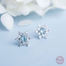 Load image into Gallery viewer, Christmas Gift S925 Sterling Silver Exquisite Winter Snowflake Zircon Stud Earrings Woman Fashion Wedding Engagement Jewelry Accessories