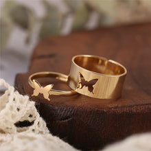 Load image into Gallery viewer, Skhek Punk Fashion Gold Silver Color Mushroom Stars Opening Ring For Women Men Hollow Animal Rings Anniversary Gifts Jewelry