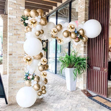 Load image into Gallery viewer, 85Pcs White and Chrome Gold Balloon Garland Arch Kit Wedding Birthday Bachelorette Engagements Anniversary Party Backdrop DIY