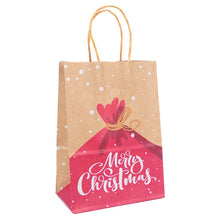 Load image into Gallery viewer, 5pcs Kraft Paper Gift Bags Snowflakes Merry Christmas Candy Cookie Packaging Bag Boxes 2022 New Year Party Natal Kids Favors
