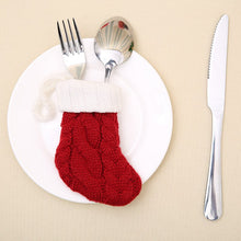 Load image into Gallery viewer, Christmas Gift New Year 2021 Table Decor Tableware Knife Fork Holder Knitted Socks Bag Christmas Decorations for Home Noel Ornaments Navidad