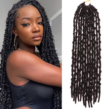 Load image into Gallery viewer, Skhek Synthetic 18inch Butterfly Locs Crochet Hair Soft Locs Crochet Braids Handmade Distressed Faux Locs Hair Extension