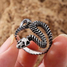 Load image into Gallery viewer, Skhek New Store Retro Stainless Steel Snake Ring For Men Women Cool Punk Gothic Ring Fashion Unisex Snake Ring Wholesale