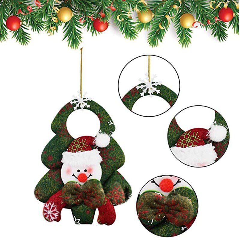 Christmas Gift Christmas Tree Hanging Ornaments Non-Woven Doll Santa Claus Elk Bear Xmas Tree Wall Pendant For Home Decoration New Year 2022