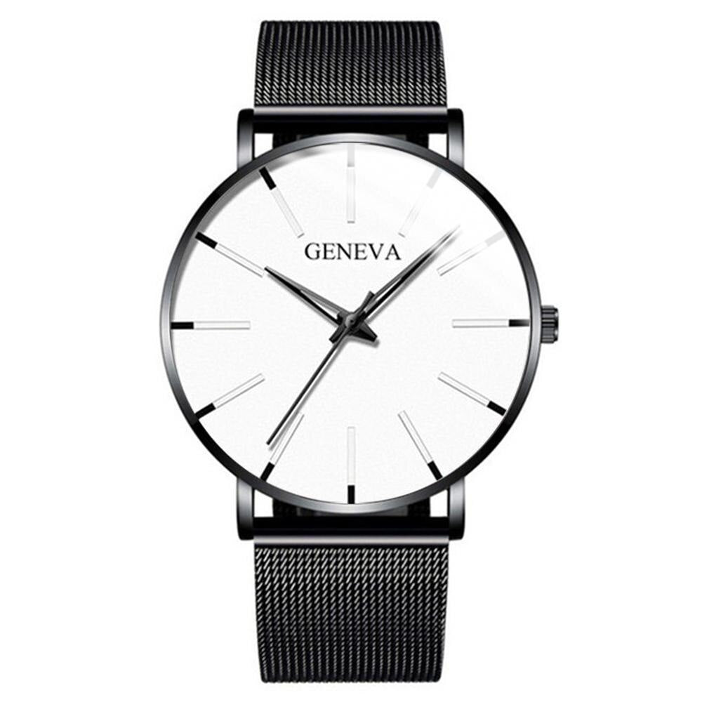 Christmas Gift Minimalist Men's Fashion Ultra Thin Watches Simple Men Business Mesh Belt Quartz Watch Male Wristwatches Clock Relogio Masculino