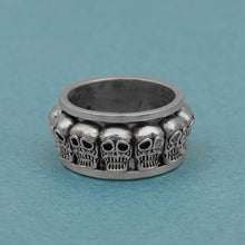 Load image into Gallery viewer, Vintage Trendy Domineering Little Skull Full Circle Men&#39;s Ring Weekend Bar Couple Dating Necessary Gift Jewelry Accessories