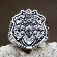 Load image into Gallery viewer, Skhek Knights Templar Ring from 316LStainless Steel with Red Cross Ring For Man Punk Rock Jewelry Freeshipping Party GiftOSR960