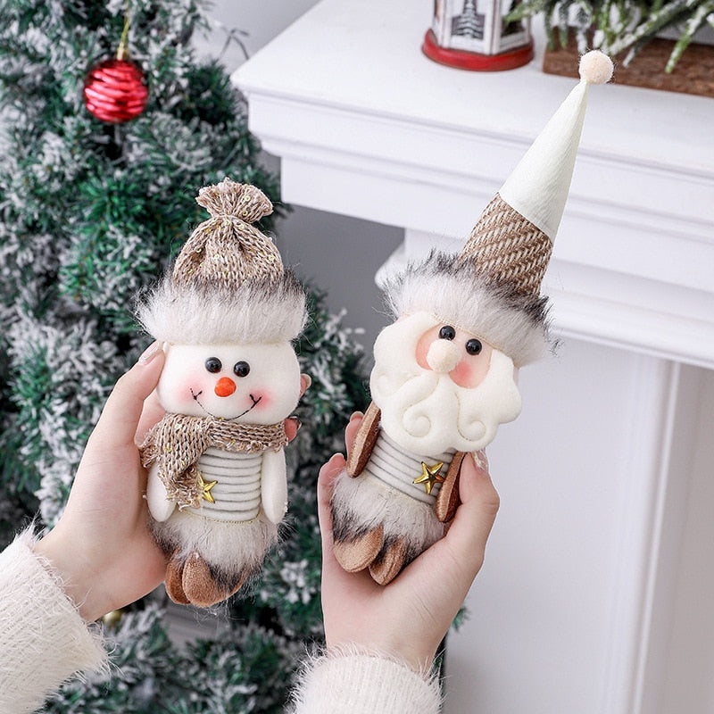 Christmas Decoration Stretch Doll Santa Claus Snowman Doll Ornaments Children's Toys Holiday Gifts Christmas Tree Ornaments DIY