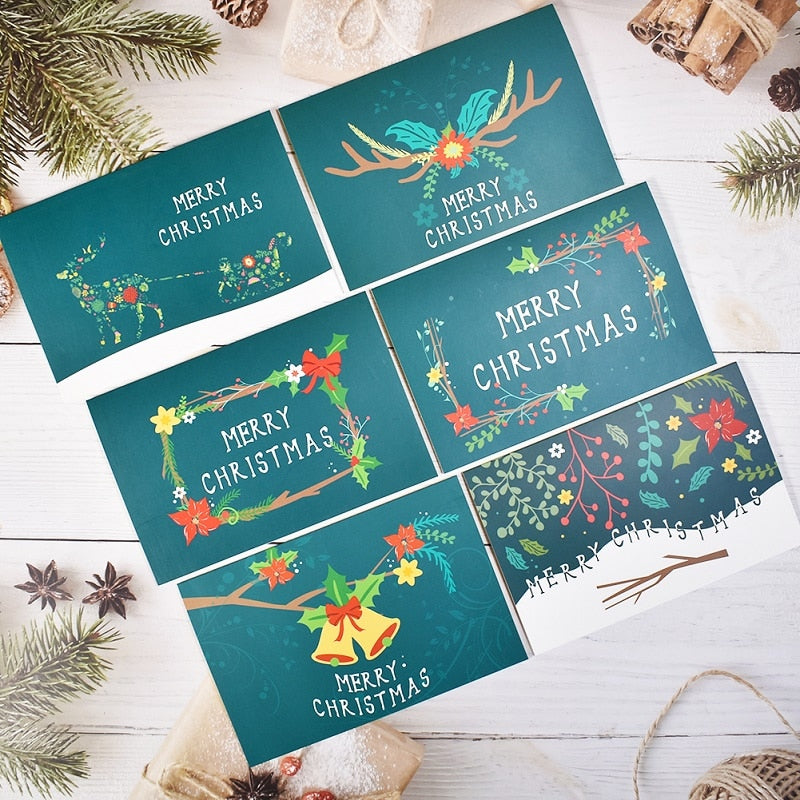 Christmas Card Santa Ride Xmas Festival New Year Card Winter Holiday Greeting Cards with Envelopes