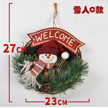 Load image into Gallery viewer, Wooden Merry Christmas Garland Wreath Decor Wall Hanging Door Santa Claus Elk Snowman Ornaments Xmas Pendant Decor for Home 2022