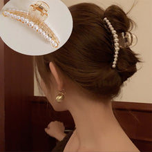 Load image into Gallery viewer, HUANZHI 2021 New Hyperbole Big Pearls Acrylic Hair Claw Clips Big Size Makeup Hair Styling Barrettes for Women Hair Accessories