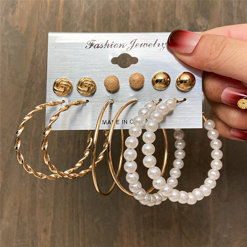 Skhek Bohemian Gold Snake Butterfly Drop Earrings Set For Women Pearl Acrylic Dangle Earrings 2022 Trend Set of Earrings Jewelry
