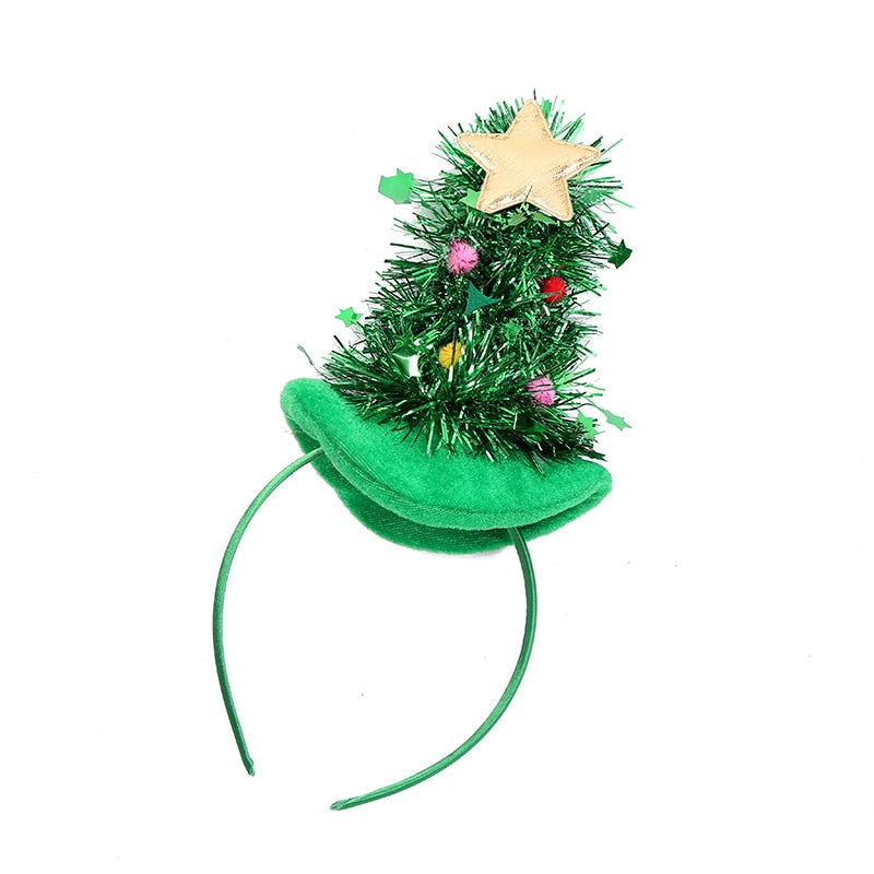 Christmas Tree Headband Elk Santa Snowman Ornaments Noel Decor Navidad New Year 2022 Gifts Christmas Decorations for Kids Adult