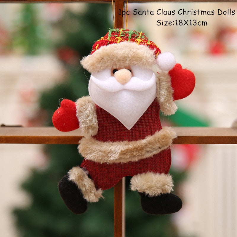Christmas Gift New Year 2022 Gift Merry Christmas Dolls Santa Snowman Elk Ornaments Navidad Noel Christmas Tree Decoration for Home Xmas Decor