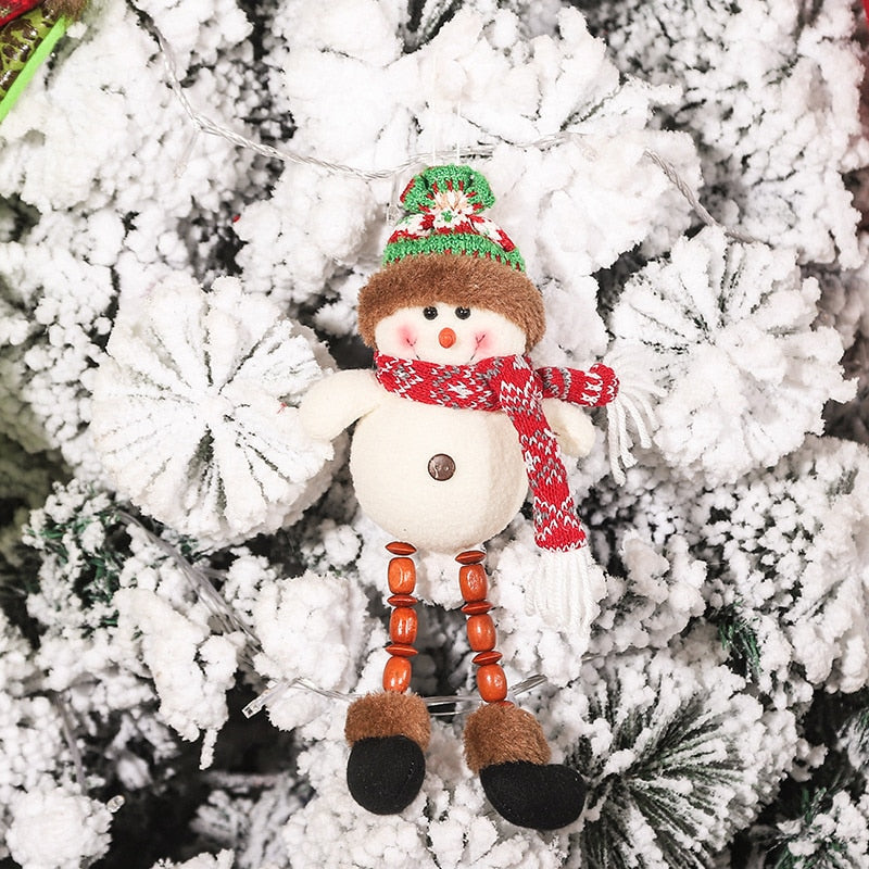 Christmas Gift Christmas Doll With LED Light Santa Claus Snowman Elk Long Legs Xmas Tree Hanging Kids Toy For New Year Gift Christmas Ornaments