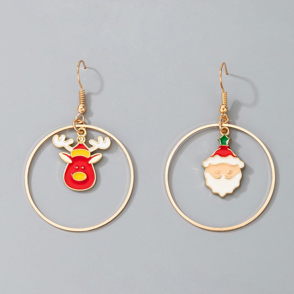 Christmas Gift 2020 Newest Santa Claus Christmas Tree Snowflake Snowman Candy Wreath Brincos Women's Gold Alloy Earrings Christmas Gift Jewelry