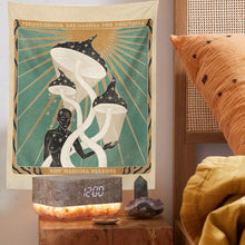 Load image into Gallery viewer, Vintage Inspired Tapestry Wall Hanging Retro Sun Moon Snake Boho Decor Quote Minimalist Print Bohemian Mushroom Art Wall Decor