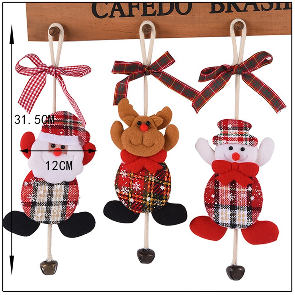 Christmas Gift Christmas Doll For Bow Bells Plaid Santa Claus Snowman Elk Xmas Tree Ornaments Wall Hanging Christmas Decoration New Year 2022