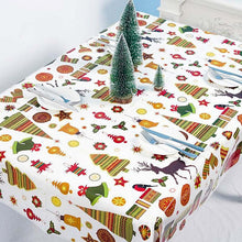 Load image into Gallery viewer, 1pcs 110x180cm PVC Disposable Christmas Tree Santa Claus Printed Tablecloth Table Cover Dinner Decoration Home New Year Supply