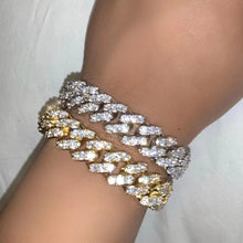 Load image into Gallery viewer, Skhek Iced Out Rhinestone Cuban Link Chain Bracelet For Women Luxury Bling Crystal Cuban Chunky Bracelets Men Punk Hip Hop Jewelry