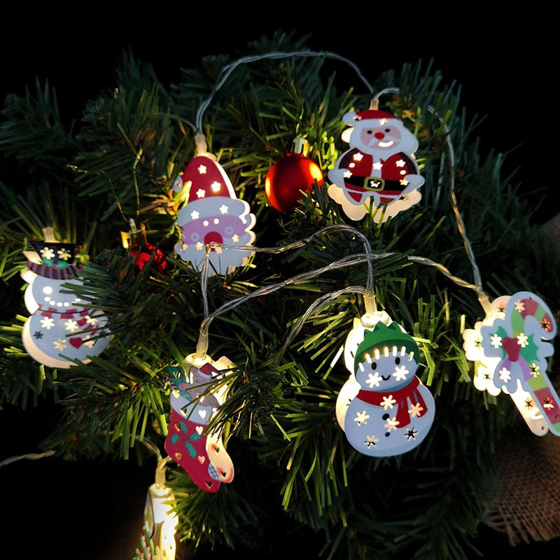 Santa Claus LED Light Merry Christmas Decorations For Home Christmas Tree Hanging Ornaments Garland Xmas Navidad New Year Gifts