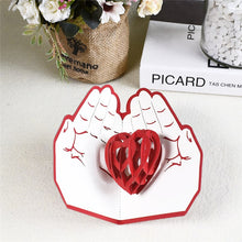 Load image into Gallery viewer, 3D Love in the hands Romance Pop-Up Cards Valentines Day Anniversary Mothers Day Greeting Cards