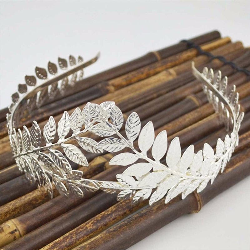 Vintage Gold Leaf Tiara Crown Bridal Headpiece Head Jewelry Women Hairband Bridal Wedding Hair Jewelry Queen Party Accessories