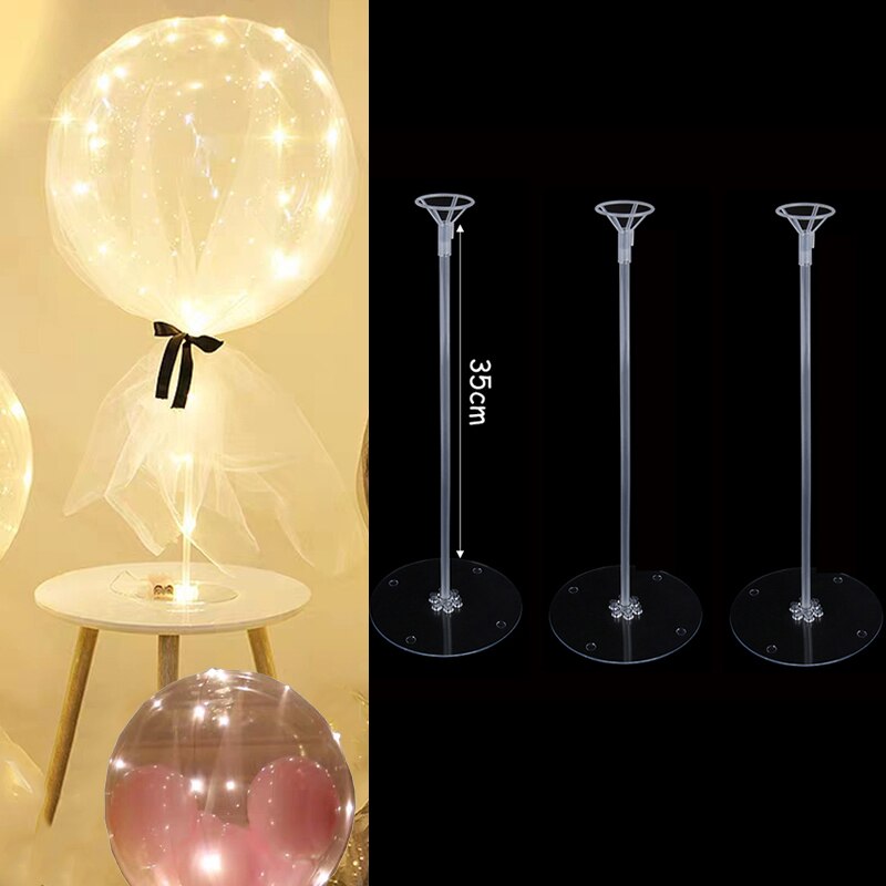 Skhek LED Light Balloon Stick Birthday Party Decorations kids Clear Balloons Globos Stand Holder Wedding Decor Baloon stand Supplies