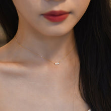 Load image into Gallery viewer, Sterling Alloy French Small Square Diamond Pendant 14k Gold Plating Necklace Women  Fashion Shiny Clavicle Chain Jewelry