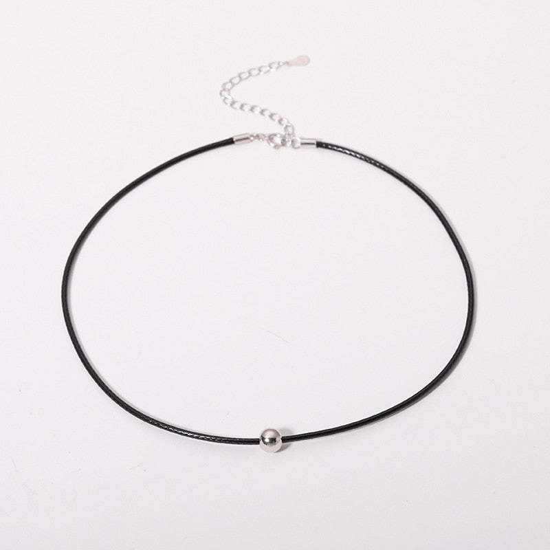 Sterling Alloy Choker Clavicle Chain Black Choker Collar Short Necklace Temperament Women Fine Jewelry Accessories