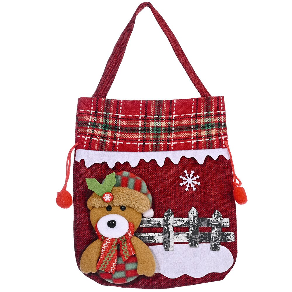 Creative Christmas Decorations Hot Sale Apple Bag Santa Gift Bag Candy Bag Handbag Christmas Tree Party Home Decoration Bag DIY