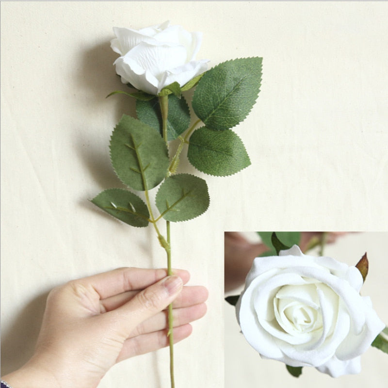 Skhek  5Pcs Artificial Flowers Silk Rose Long Branch Bouquet For Wedding Home Decoration Fake Plants DIY Wreath Supplies Accessories