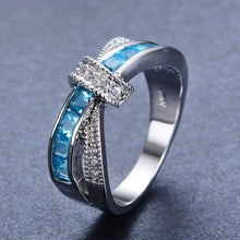 Load image into Gallery viewer, 925 Sterling silver Ring Beautiful pretty fashion Wedding ring Party White gold color women stone crystal Lady jewelry