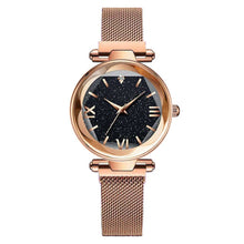 Load image into Gallery viewer, Christmas Gift Luxury Women Watches Fashion Elegant Magnet Buckle Rose Gold Ladies Wristwatch Starry Sky Roman Numeral Girl Gift Clock