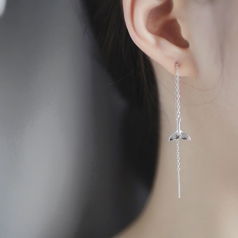 Christmas Gift 925 Sterling Silver French Style High Quality Tassel Zircon Earrings Women Fashion Wedding Party Jewelry