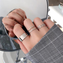 Load image into Gallery viewer, Skhek Stainless steel ring European and American personality fashion small jewelry three-piece ring men and women round